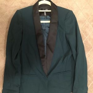 Aqua Womens Blazer Green with Black Trim